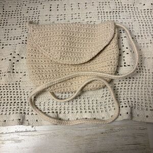 Abercrombie & Fitch Cream Crochet Crossbody Bag